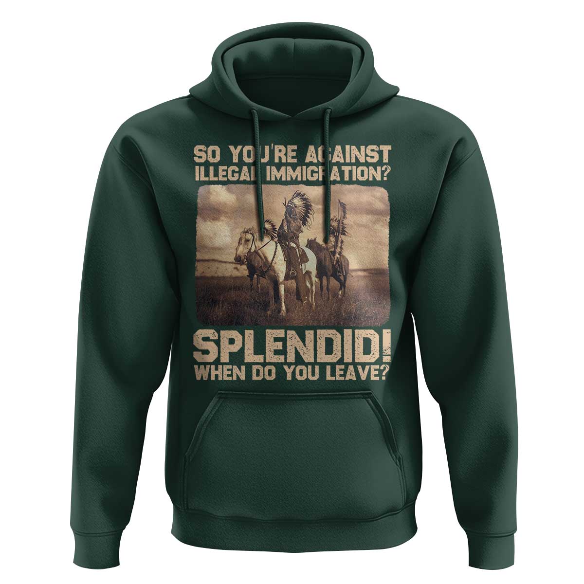 Vintage Native American Hoodie Funny Indian Indigenous Peoples Day - Wonder Print Shop