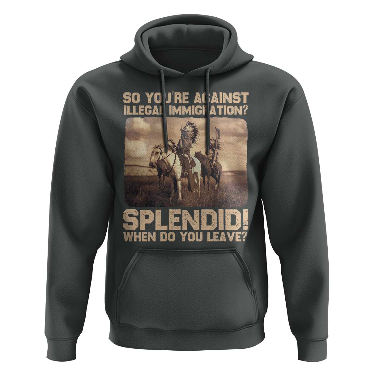Vintage Native American Hoodie Funny Indian Indigenous Peoples Day - Wonder Print Shop