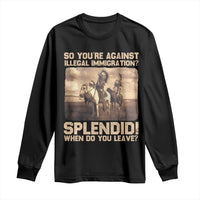 Vintage Native American Long Sleeve Shirt Funny Indian Indigenous Peoples Day - Wonder Print Shop