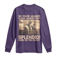 Vintage Native American Long Sleeve Shirt Funny Indian Indigenous Peoples Day - Wonder Print Shop