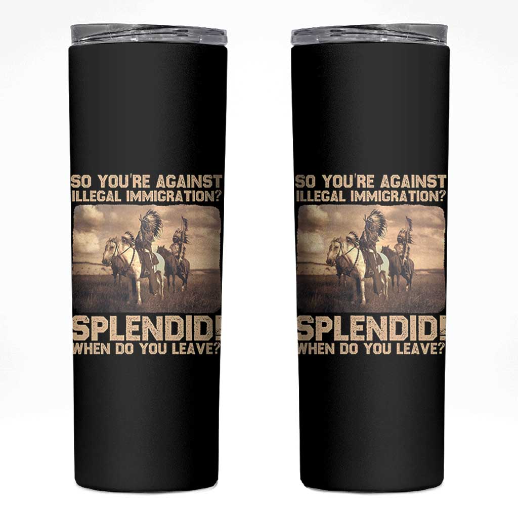 Vintage Native American Skinny Tumbler Funny Indian Indigenous Peoples Day - Wonder Print Shop