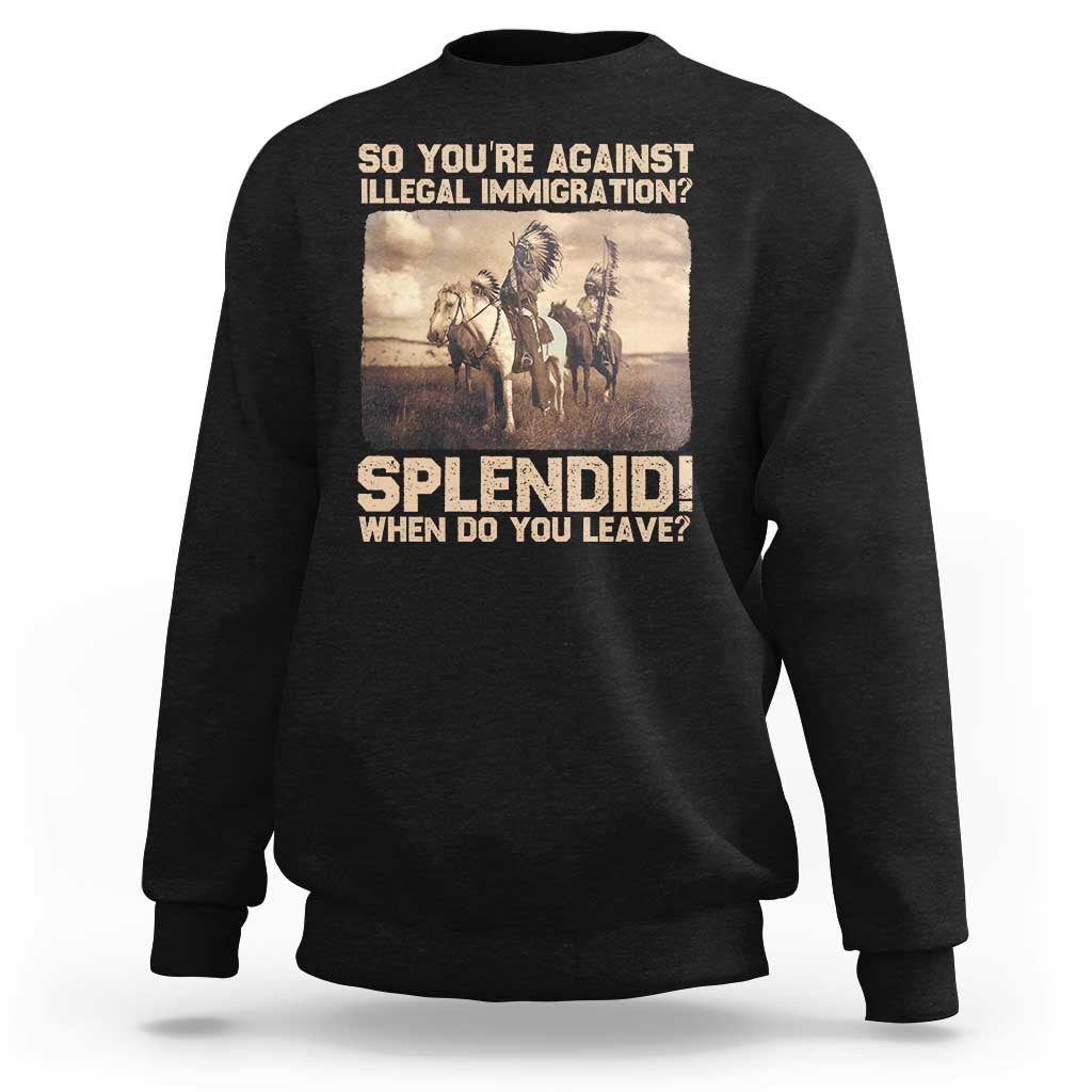 Vintage Native American Sweatshirt Funny Indian Indigenous Peoples Day - Wonder Print Shop