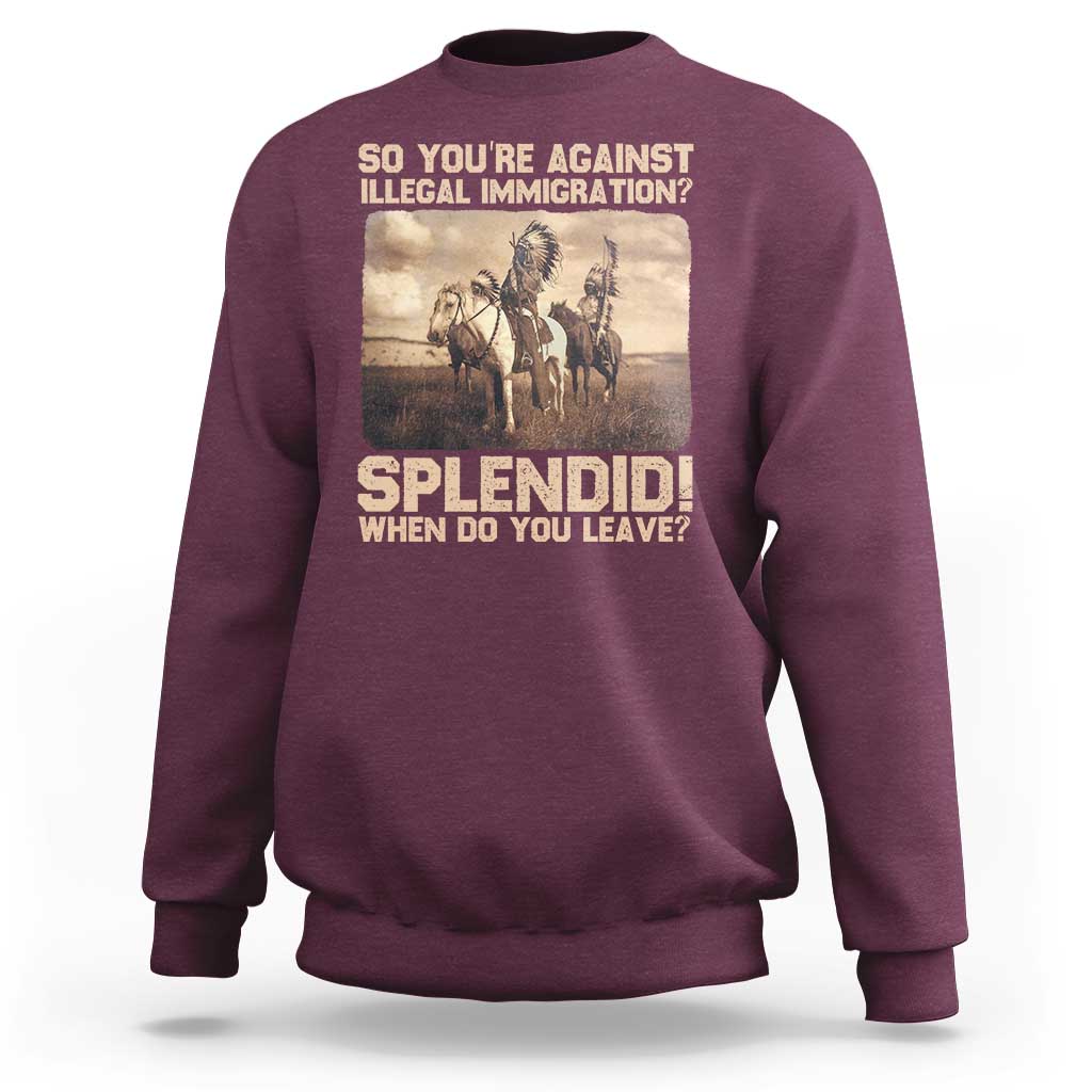 Vintage Native American Sweatshirt Funny Indian Indigenous Peoples Day - Wonder Print Shop