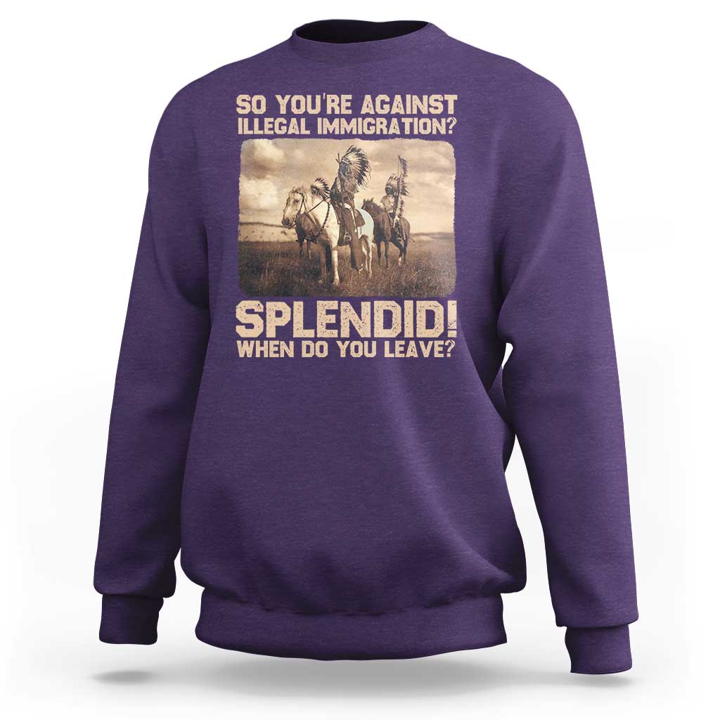 Vintage Native American Sweatshirt Funny Indian Indigenous Peoples Day - Wonder Print Shop