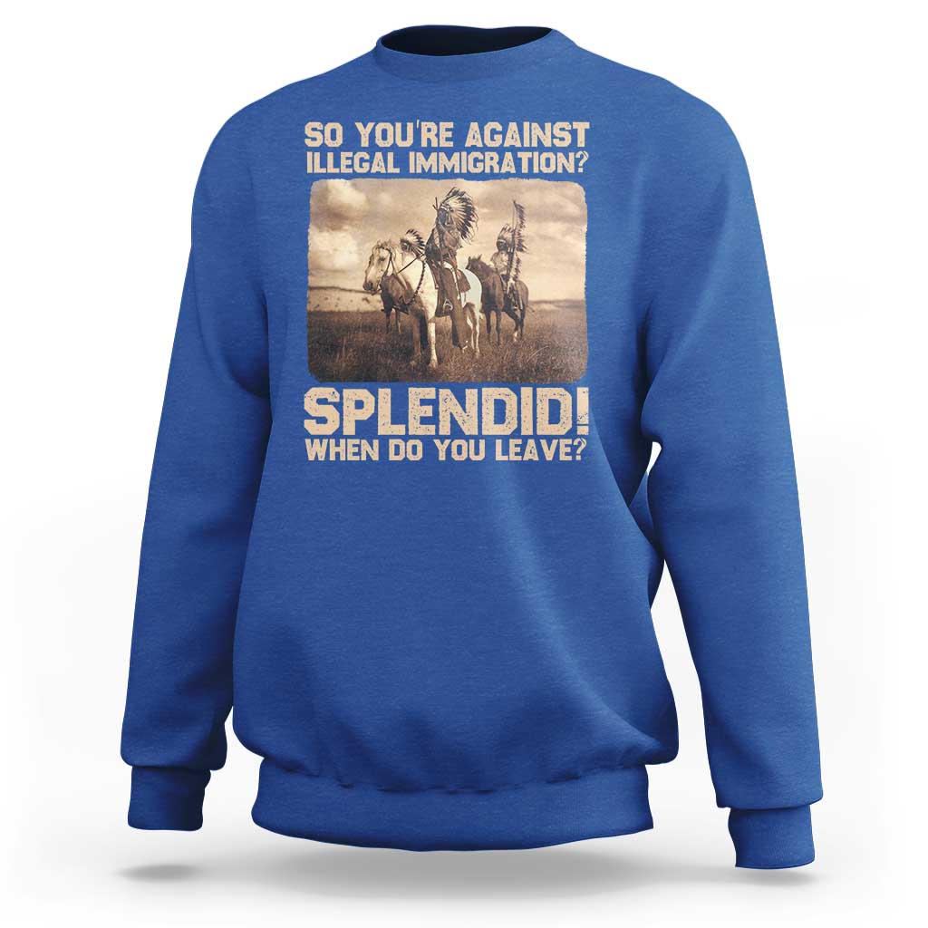 Vintage Native American Sweatshirt Funny Indian Indigenous Peoples Day - Wonder Print Shop