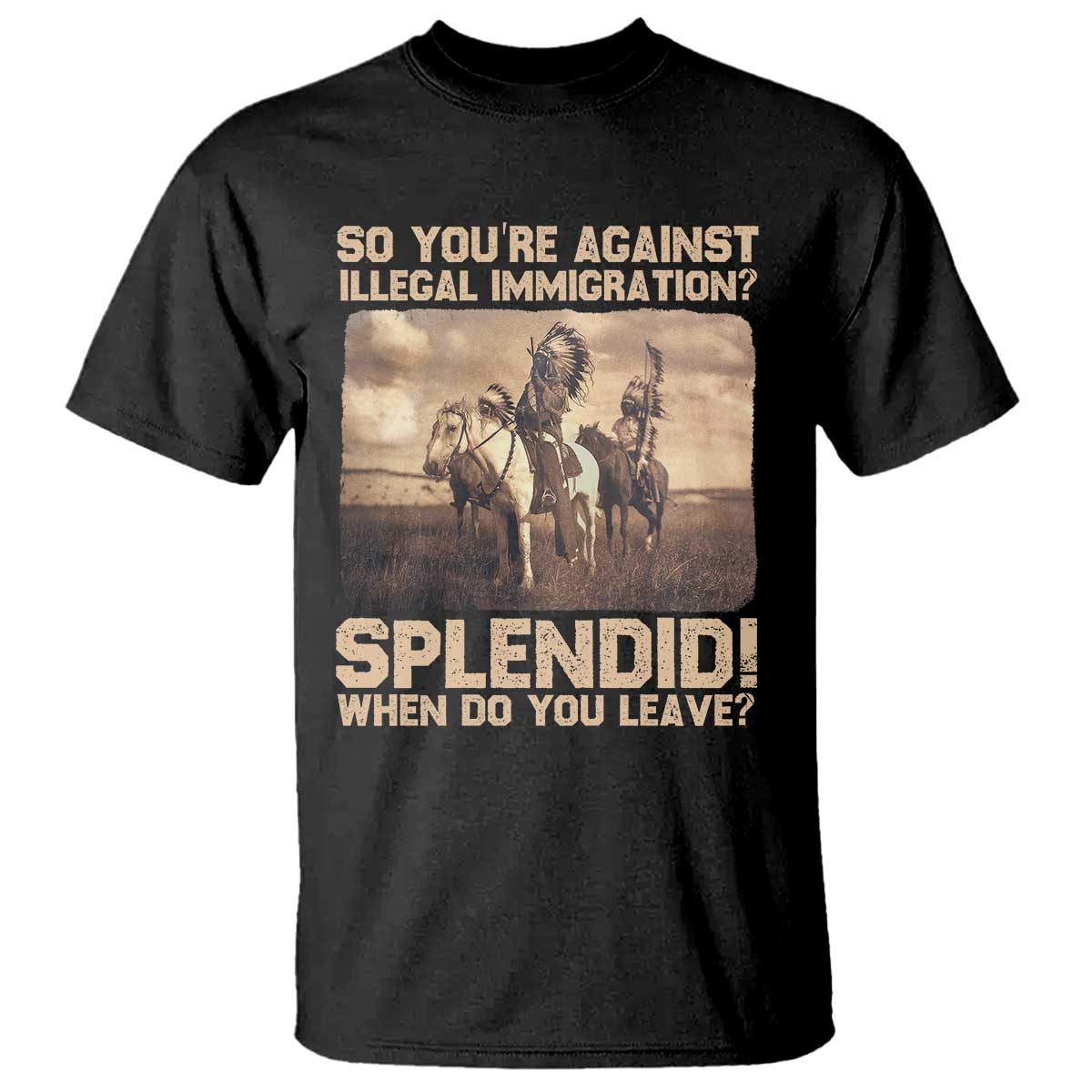 Vintage Native American T Shirt Funny Indian Indigenous Peoples Day - Wonder Print Shop