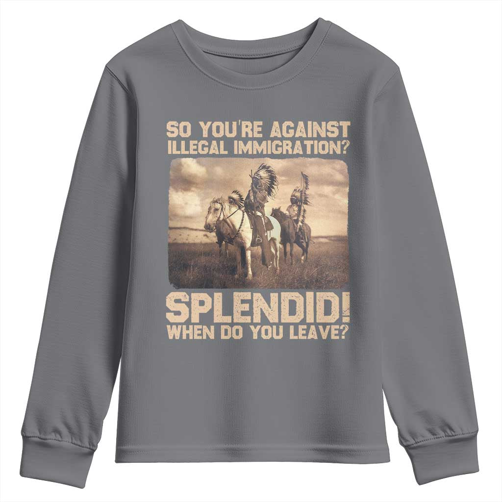 Vintage Native American Youth Sweatshirt Funny Indian Indigenous Peoples Day - Wonder Print Shop