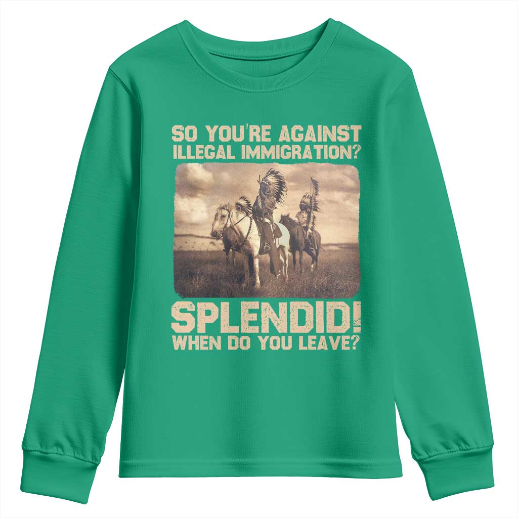 Vintage Native American Youth Sweatshirt Funny Indian Indigenous Peoples Day - Wonder Print Shop