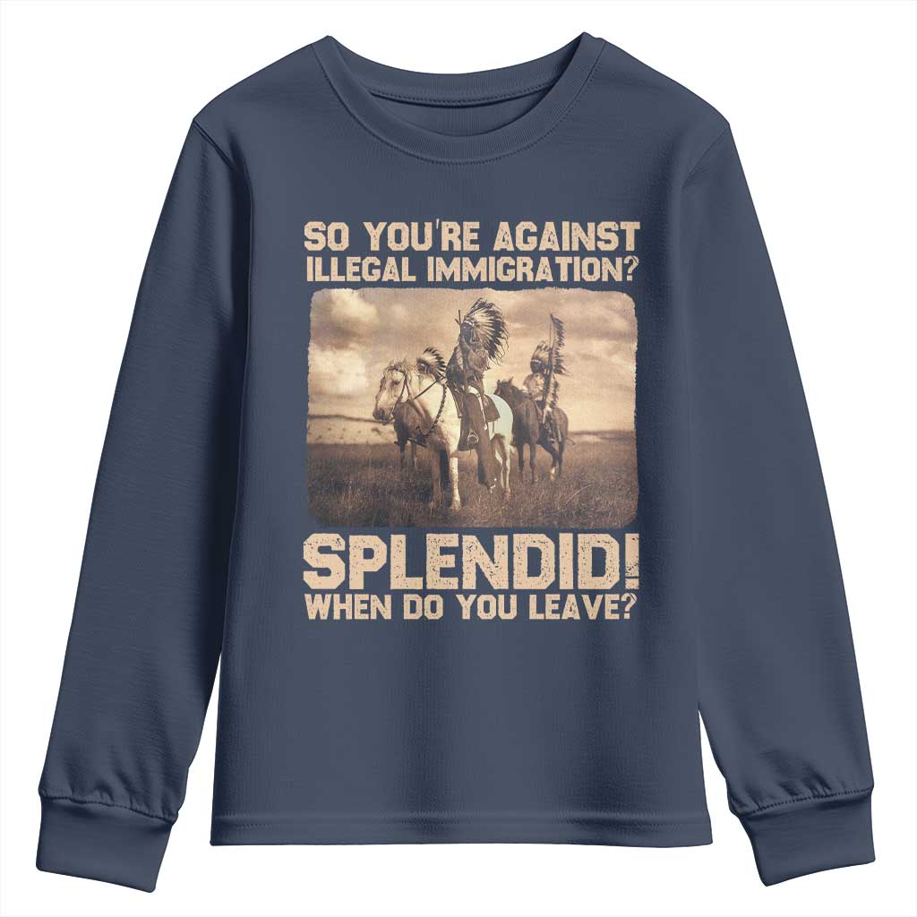 Vintage Native American Youth Sweatshirt Funny Indian Indigenous Peoples Day - Wonder Print Shop