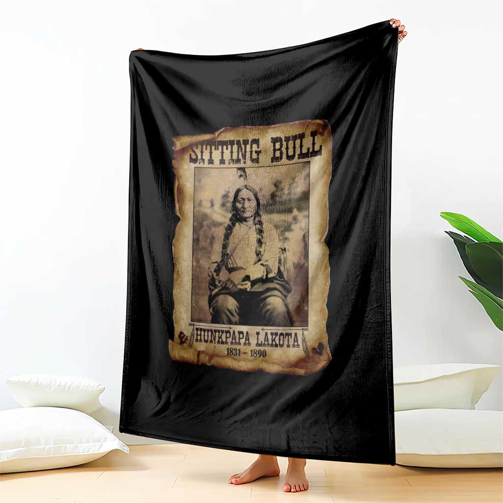 Sitting Bull Throw Blanket Native American Indian Chief Hunkpapa Lakota Sioux - Wonder Print Shop