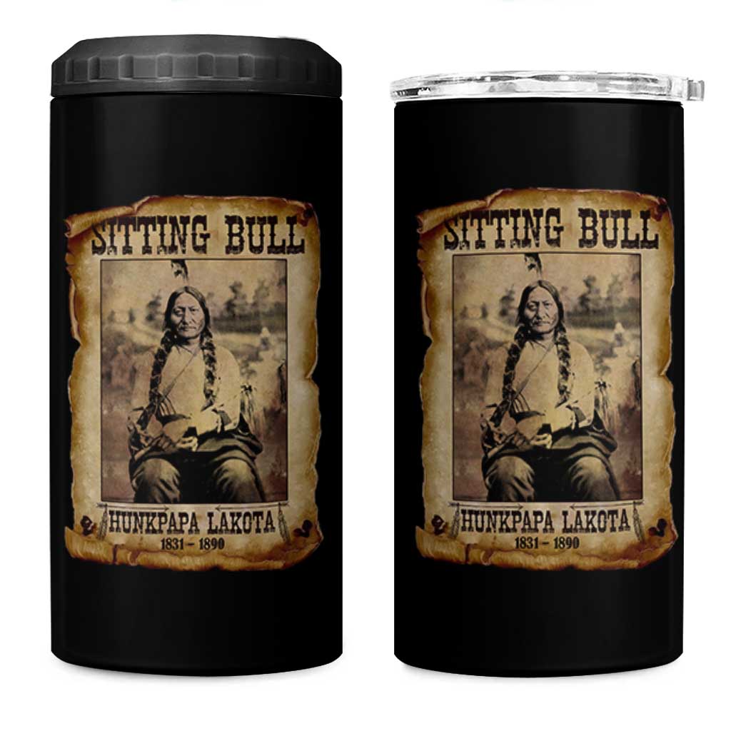 Sitting Bull 4 in 1 Can Cooler Tumbler Native American Indian Chief Hunkpapa Lakota Sioux - Wonder Print Shop