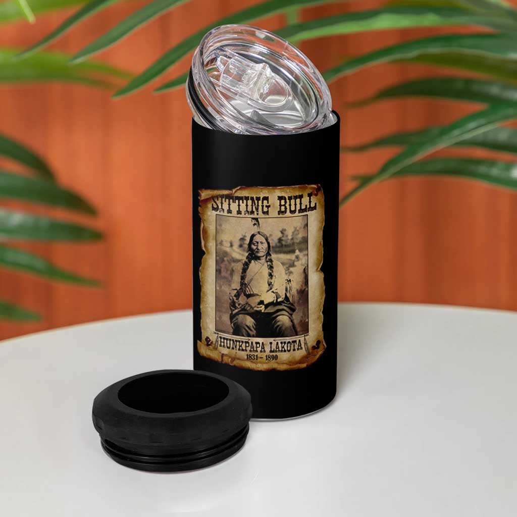 Sitting Bull 4 in 1 Can Cooler Tumbler Native American Indian Chief Hunkpapa Lakota Sioux - Wonder Print Shop