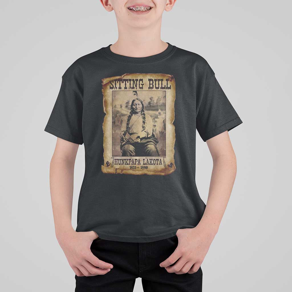 Sitting Bull T Shirt For Kid Native American Indian Chief Hunkpapa Lakota Sioux - Wonder Print Shop