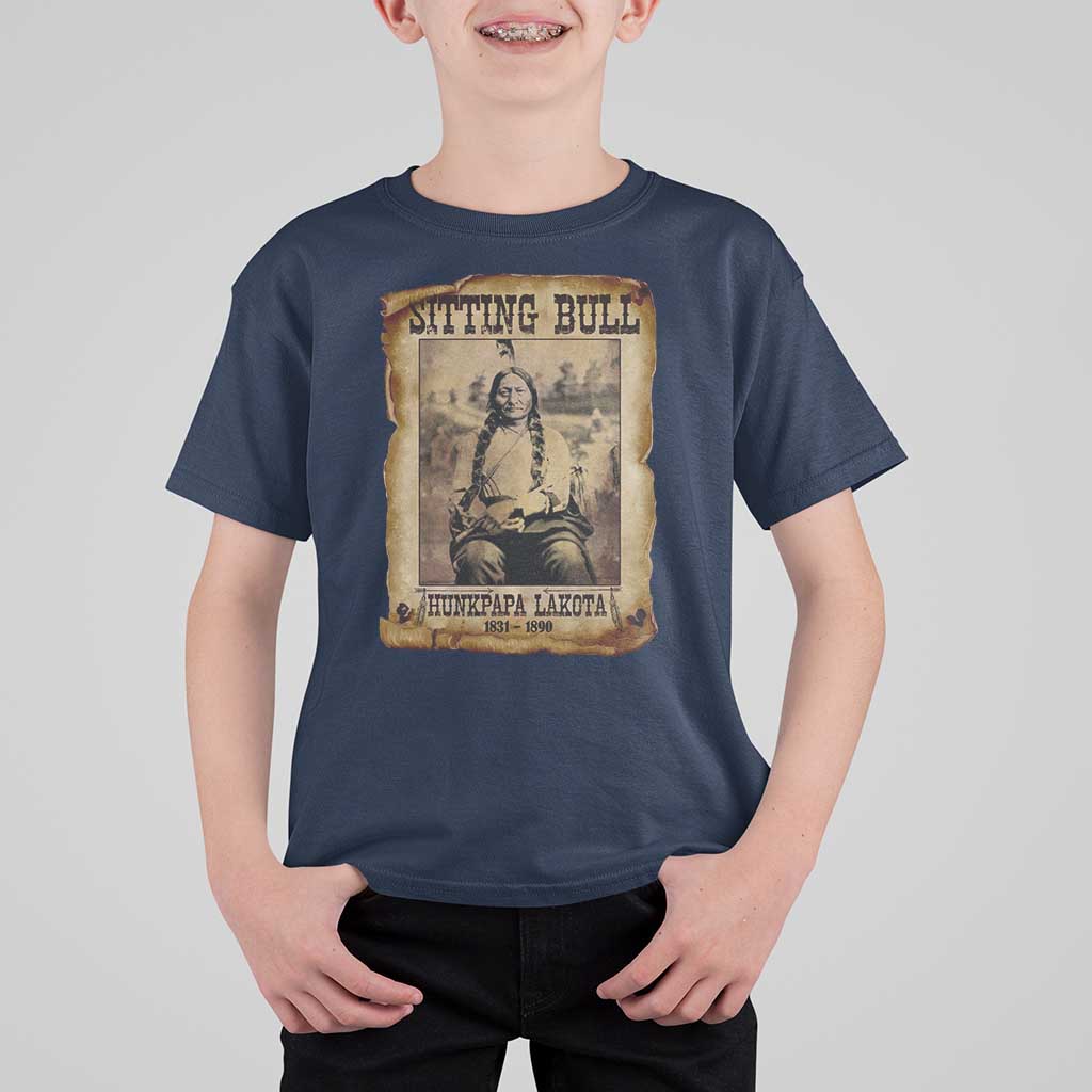 Sitting Bull T Shirt For Kid Native American Indian Chief Hunkpapa Lakota Sioux - Wonder Print Shop