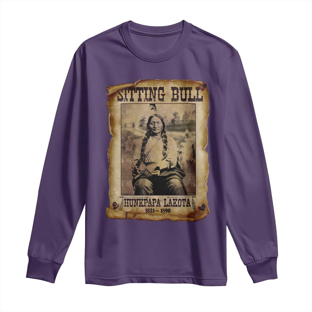 Sitting Bull Long Sleeve Shirt Native American Indian Chief Hunkpapa Lakota Sioux - Wonder Print Shop