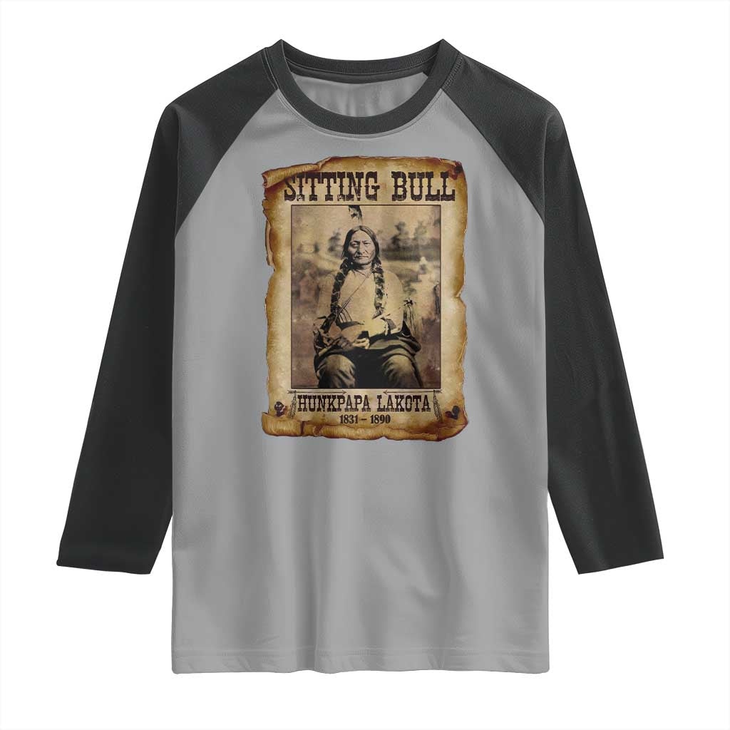 Sitting Bull Raglan Shirt Native American Indian Chief Hunkpapa Lakota Sioux - Wonder Print Shop