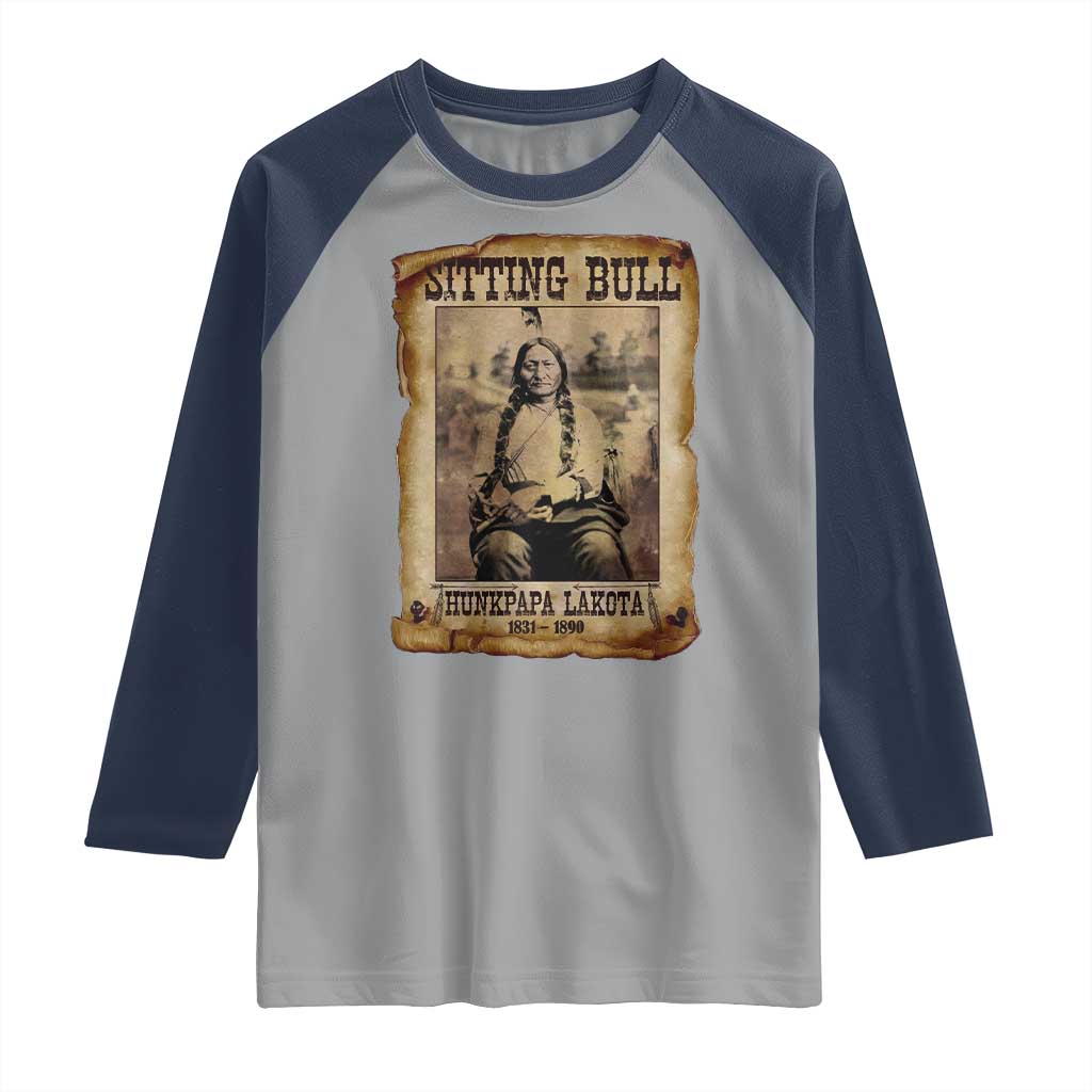 Sitting Bull Raglan Shirt Native American Indian Chief Hunkpapa Lakota Sioux - Wonder Print Shop