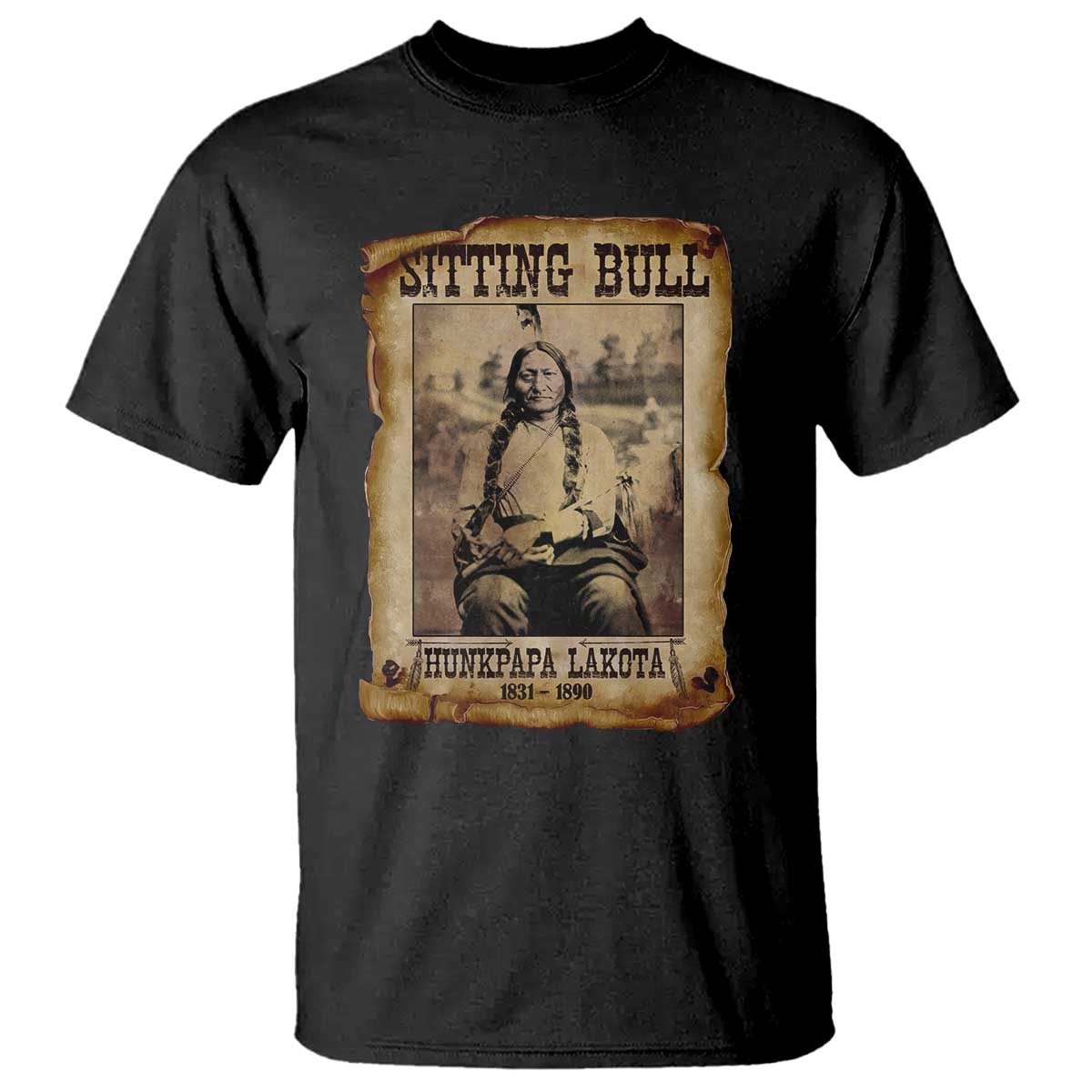 Sitting Bull T Shirt Native American Indian Chief Hunkpapa Lakota Sioux - Wonder Print Shop