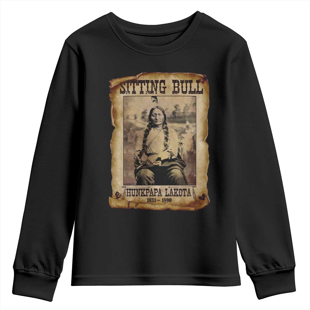 Sitting Bull Youth Sweatshirt Native American Indian Chief Hunkpapa Lakota Sioux - Wonder Print Shop