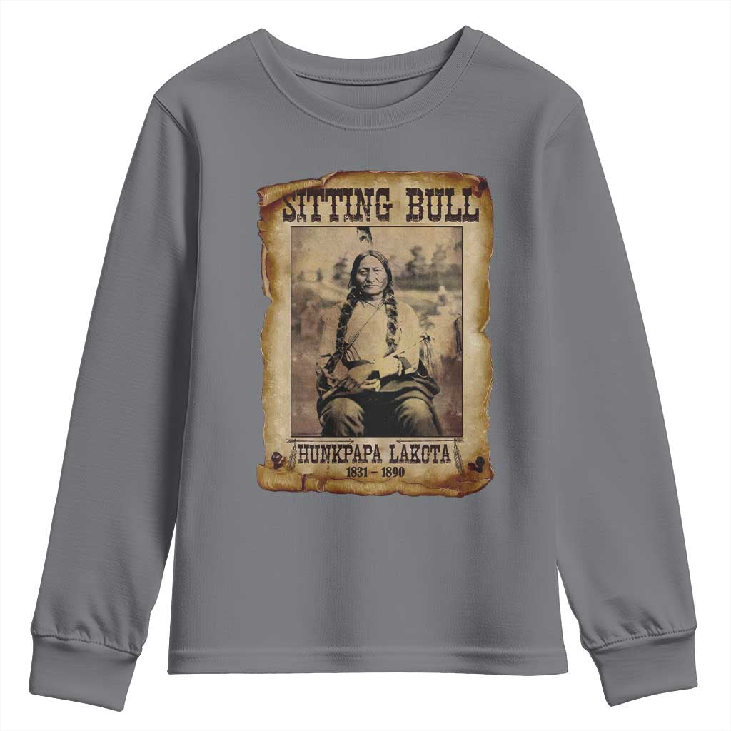 Sitting Bull Youth Sweatshirt Native American Indian Chief Hunkpapa Lakota Sioux - Wonder Print Shop