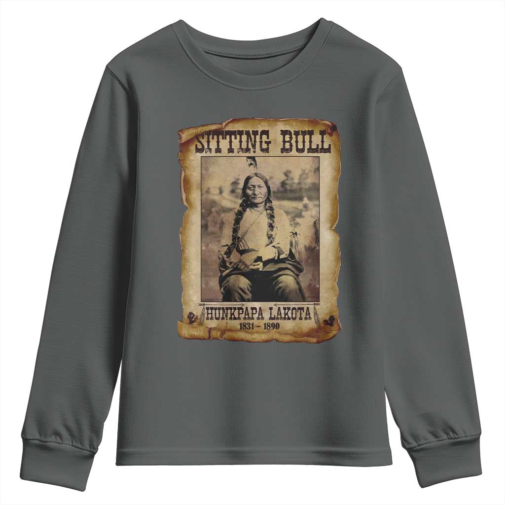 Sitting Bull Youth Sweatshirt Native American Indian Chief Hunkpapa Lakota Sioux - Wonder Print Shop