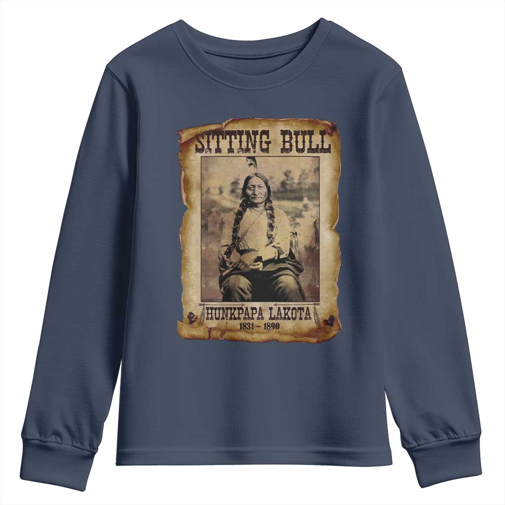 Sitting Bull Youth Sweatshirt Native American Indian Chief Hunkpapa Lakota Sioux - Wonder Print Shop