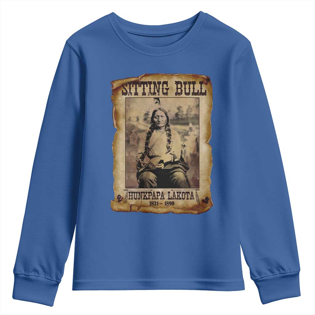 Sitting Bull Youth Sweatshirt Native American Indian Chief Hunkpapa Lakota Sioux - Wonder Print Shop