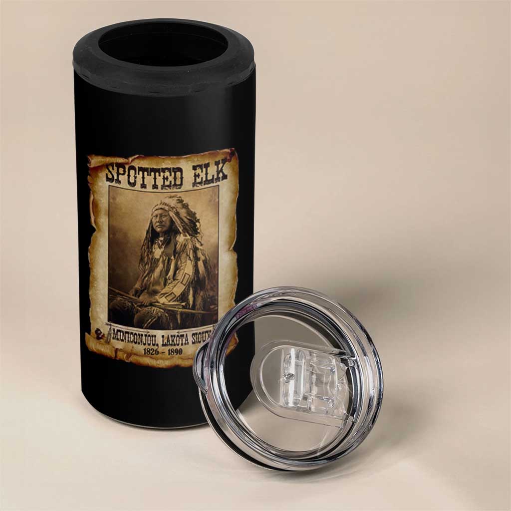 Spotted Elk 4 in 1 Can Cooler Tumbler Lakota Sioux Miniconjou Chief Native American History - Wonder Print Shop
