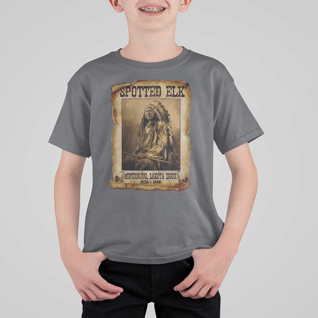 Spotted Elk T Shirt For Kid Lakota Sioux Miniconjou Chief Native American History - Wonder Print Shop