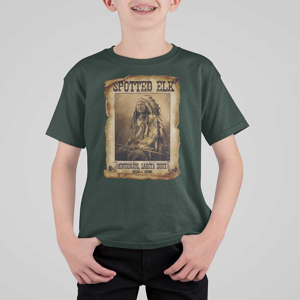 Spotted Elk T Shirt For Kid Lakota Sioux Miniconjou Chief Native American History - Wonder Print Shop