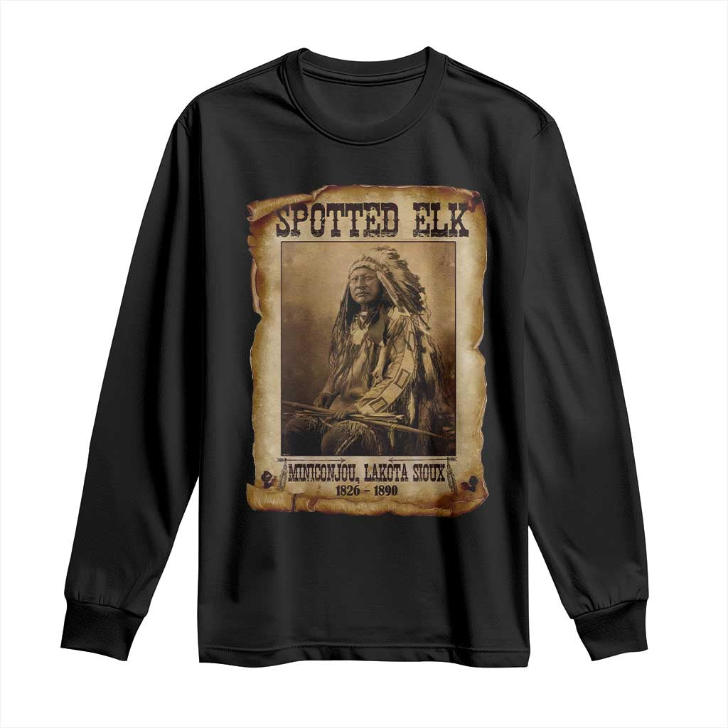 Spotted Elk Long Sleeve Shirt Lakota Sioux Miniconjou Chief Native American History - Wonder Print Shop