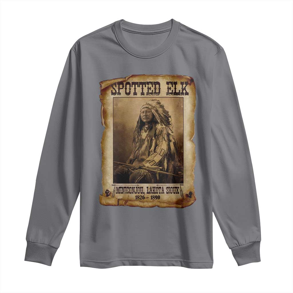 Spotted Elk Long Sleeve Shirt Lakota Sioux Miniconjou Chief Native American History - Wonder Print Shop