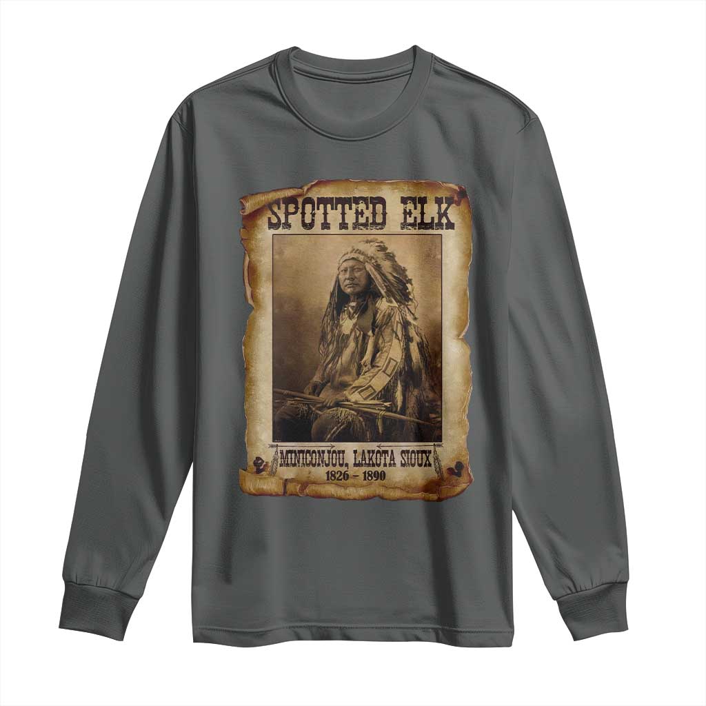 Spotted Elk Long Sleeve Shirt Lakota Sioux Miniconjou Chief Native American History - Wonder Print Shop