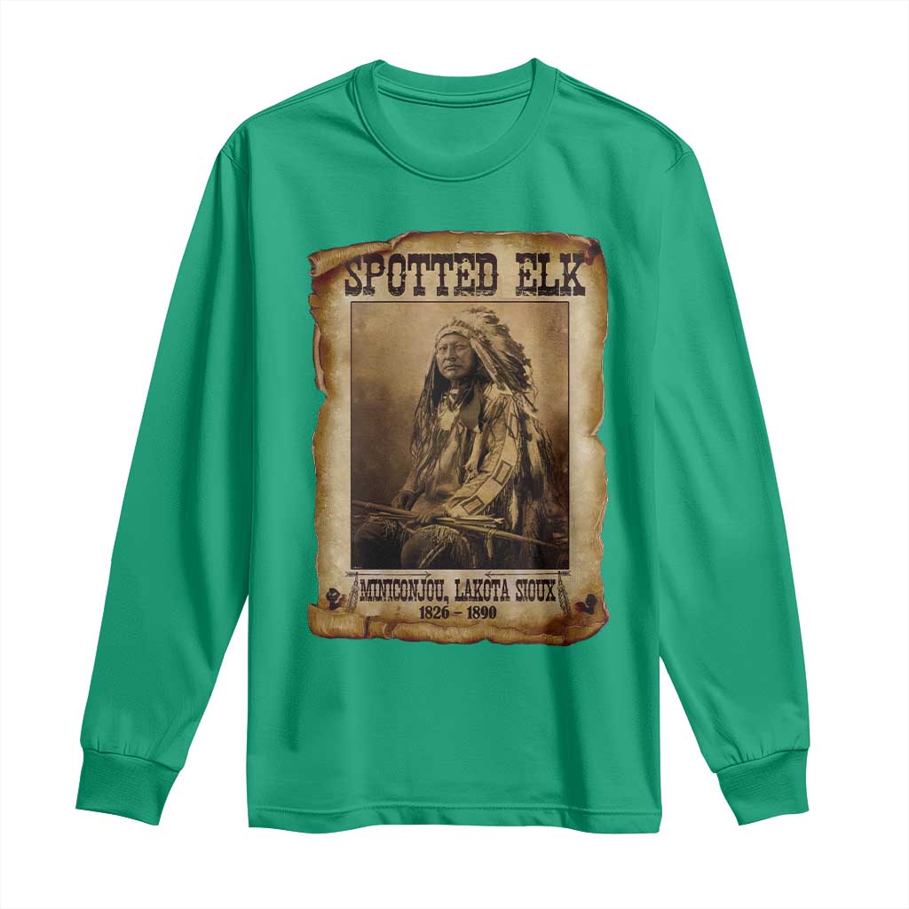 Spotted Elk Long Sleeve Shirt Lakota Sioux Miniconjou Chief Native American History - Wonder Print Shop