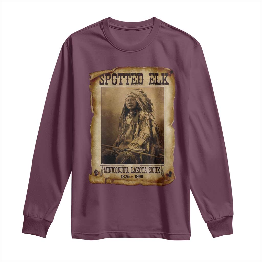 Spotted Elk Long Sleeve Shirt Lakota Sioux Miniconjou Chief Native American History - Wonder Print Shop