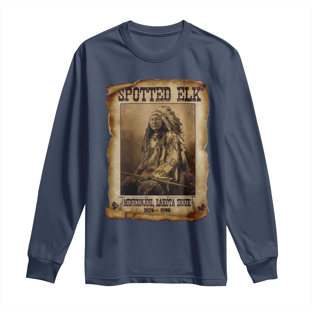 Spotted Elk Long Sleeve Shirt Lakota Sioux Miniconjou Chief Native American History - Wonder Print Shop