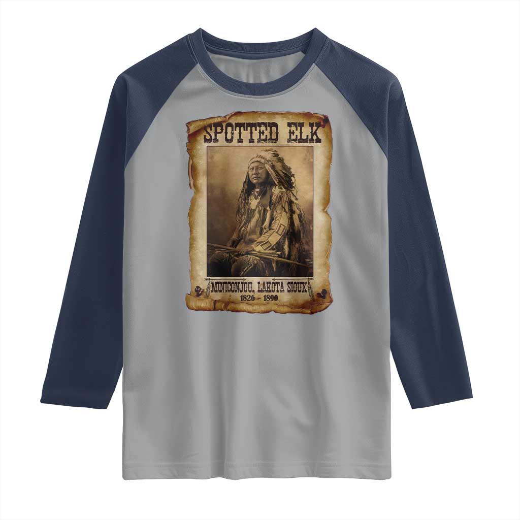 Spotted Elk Raglan Shirt Lakota Sioux Miniconjou Chief Native American History - Wonder Print Shop