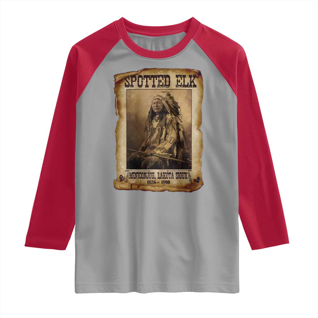 Spotted Elk Raglan Shirt Lakota Sioux Miniconjou Chief Native American History - Wonder Print Shop