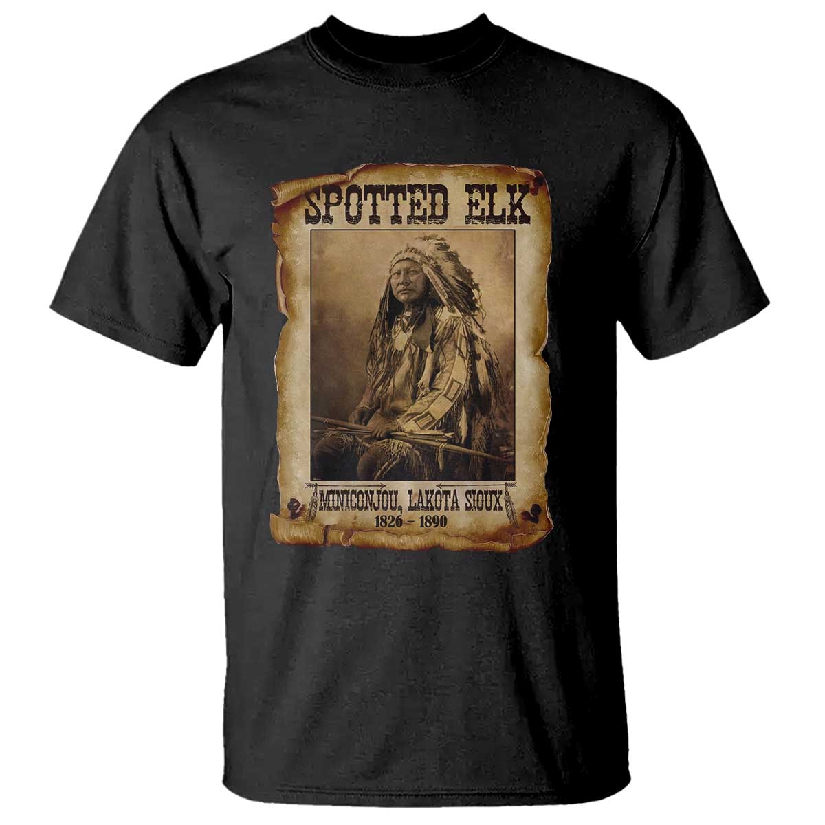 Spotted Elk T Shirt Lakota Sioux Miniconjou Chief Native American History - Wonder Print Shop