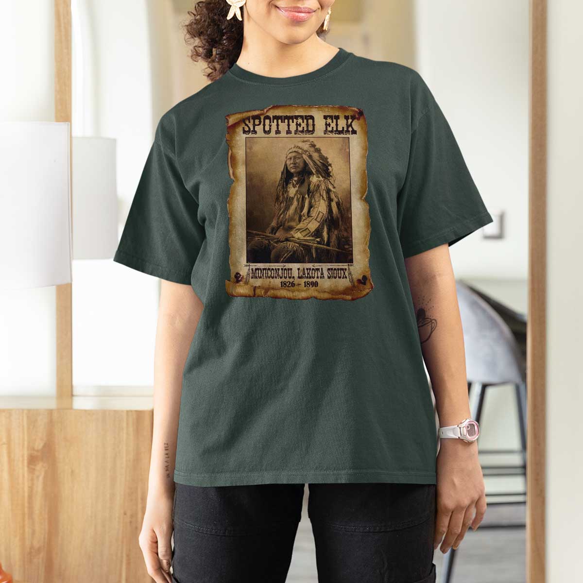 Spotted Elk T Shirt For Women Lakota Sioux Miniconjou Chief Native American History - Wonder Print Shop