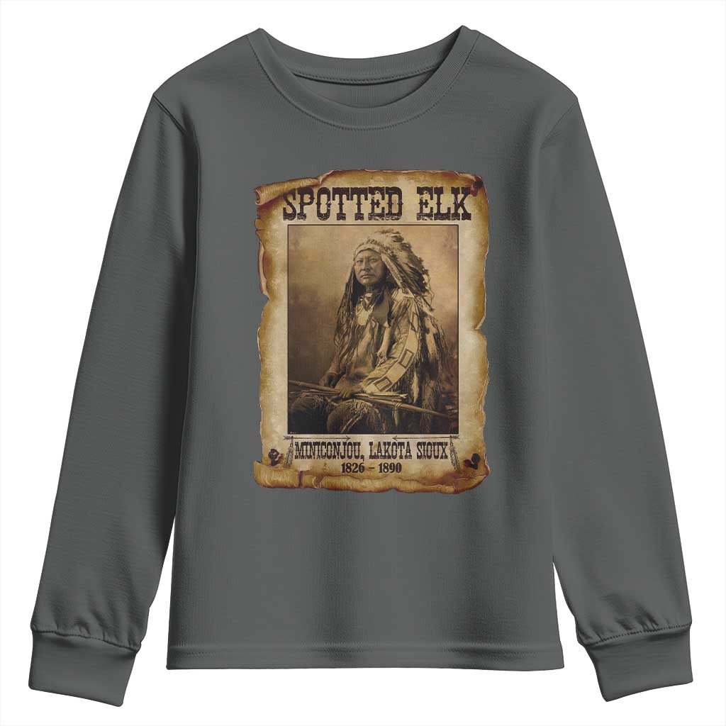 Spotted Elk Youth Sweatshirt Lakota Sioux Miniconjou Chief Native American History - Wonder Print Shop