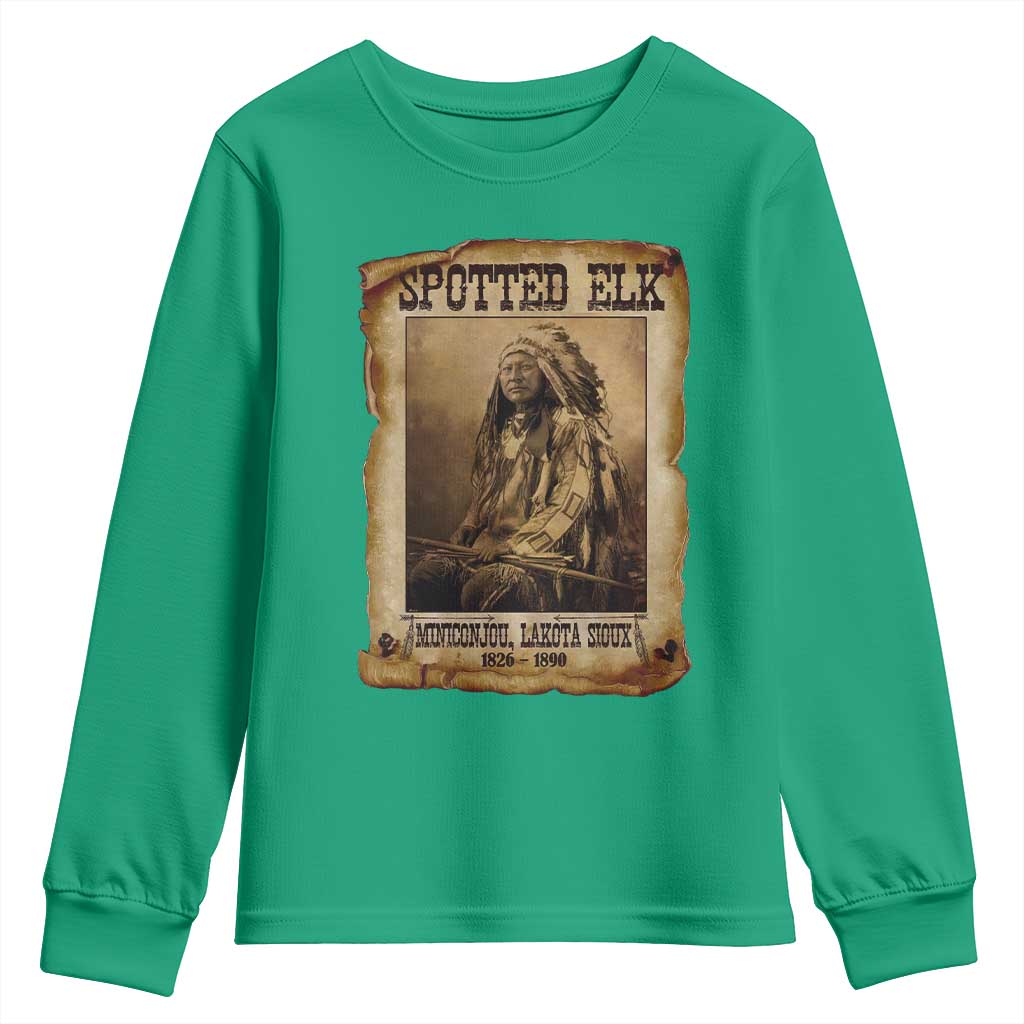 Spotted Elk Youth Sweatshirt Lakota Sioux Miniconjou Chief Native American History - Wonder Print Shop