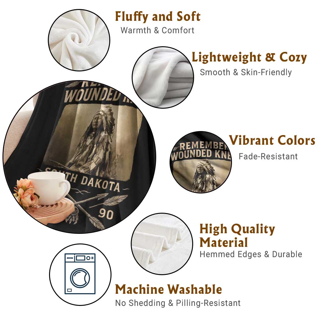 Remember Wounded Knee Throw Blanket Spotted Elk Lakota Sioux Native American History - Wonder Print Shop