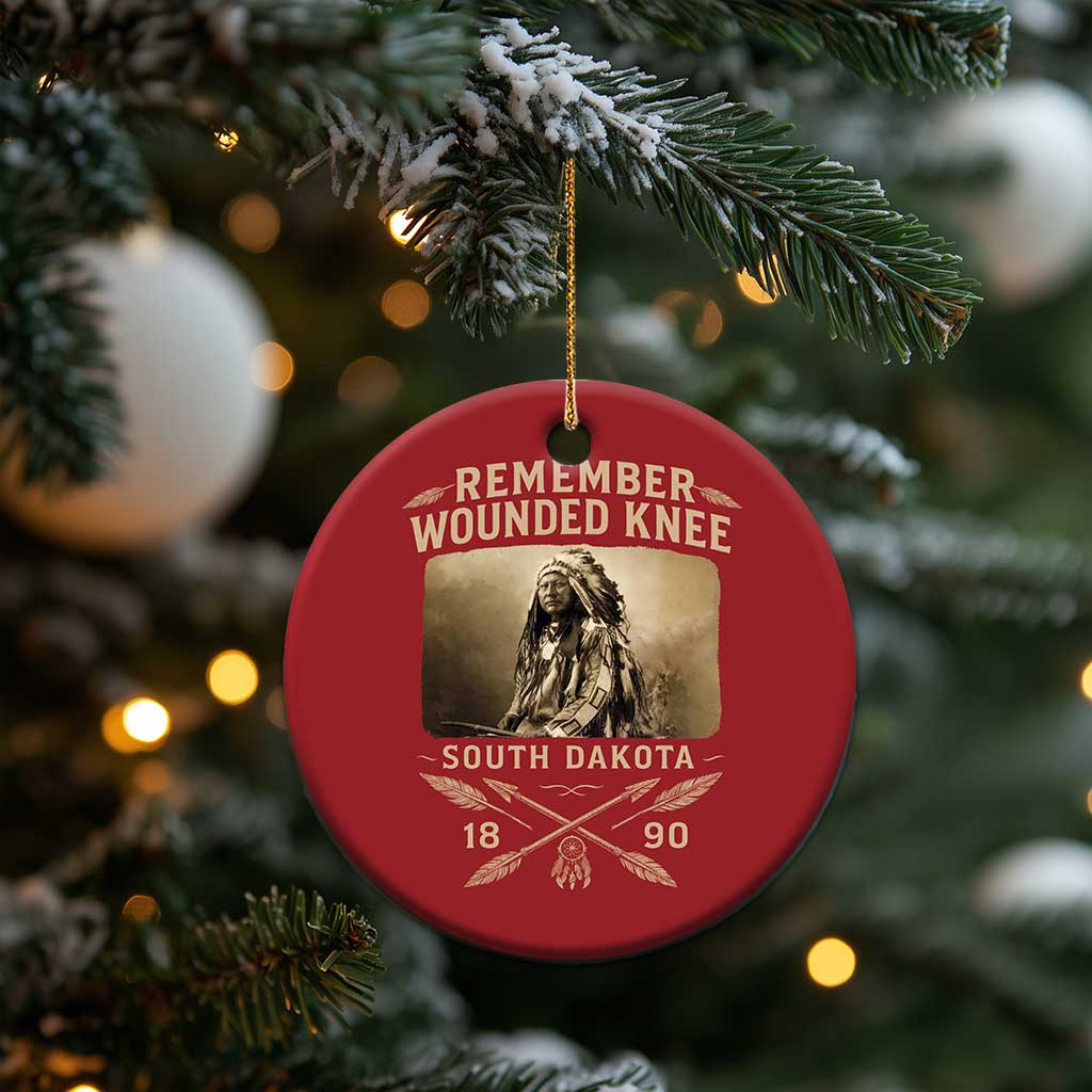 Remember Wounded Knee Christmas Ornament Spotted Elk Lakota Sioux Native American History - Wonder Print Shop