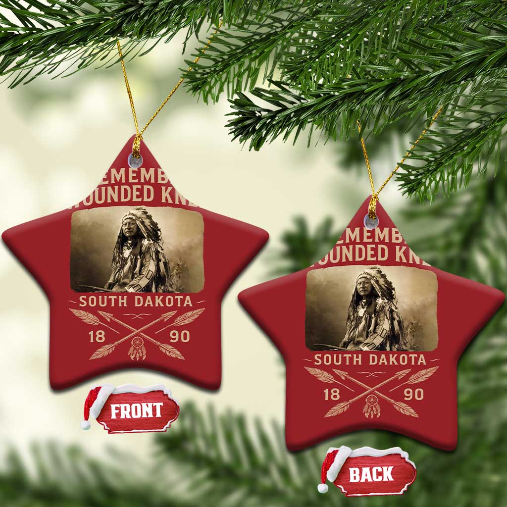 Remember Wounded Knee Christmas Ornament Spotted Elk Lakota Sioux Native American History - Wonder Print Shop