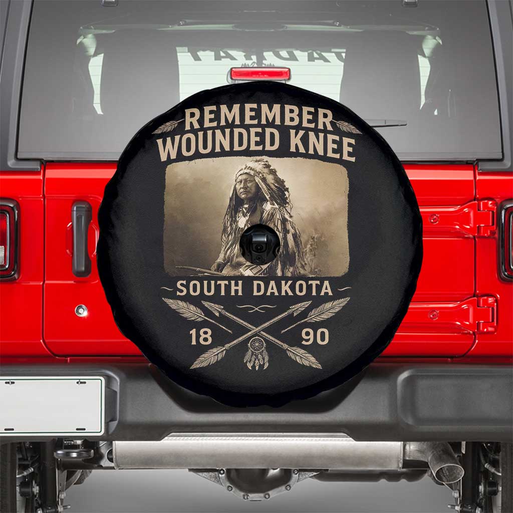 Remember Wounded Knee Spare Tire Cover Spotted Elk Lakota Sioux Native American History - Wonder Print Shop