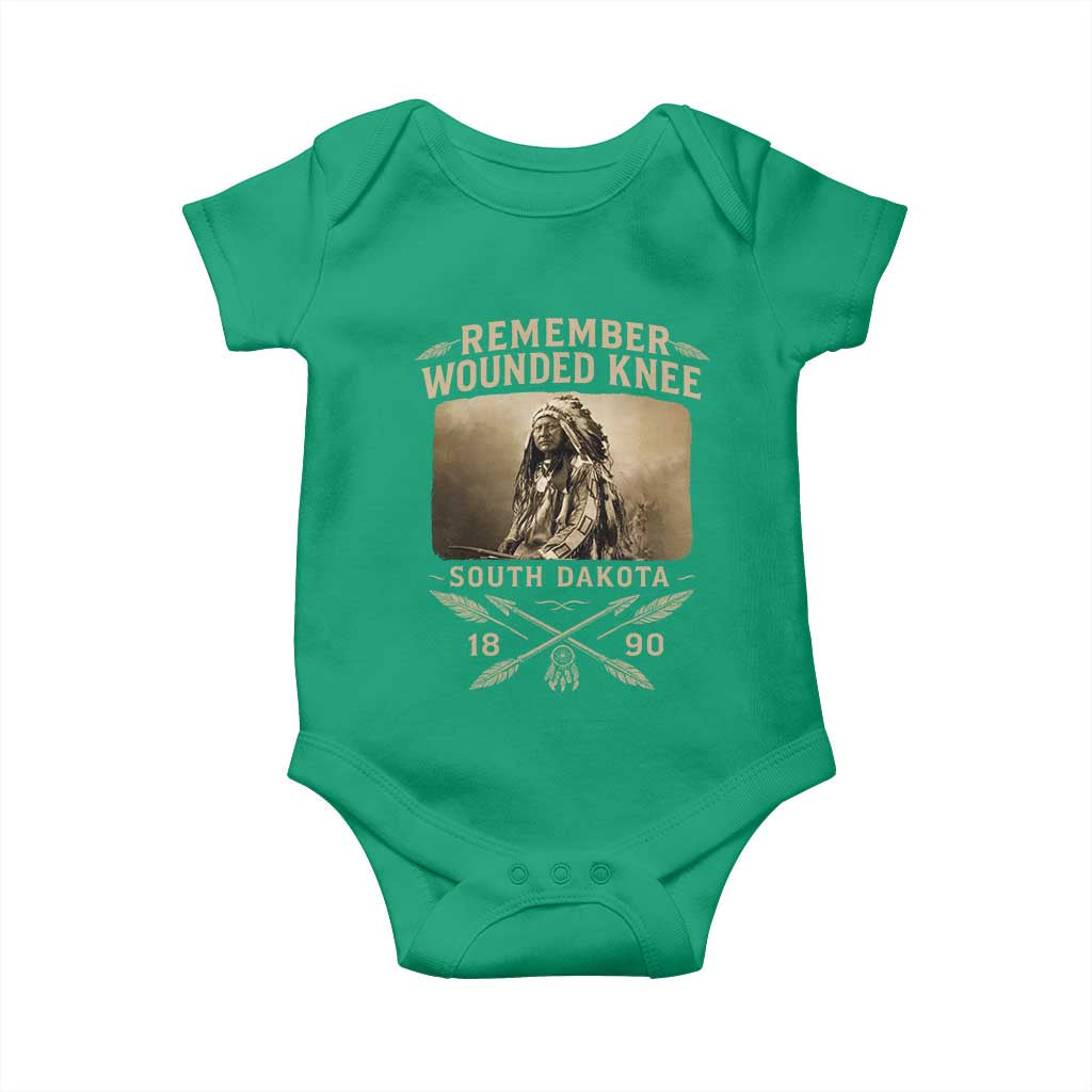 Remember Wounded Knee Baby Onesie Spotted Elk Lakota Sioux Native American History - Wonder Print Shop