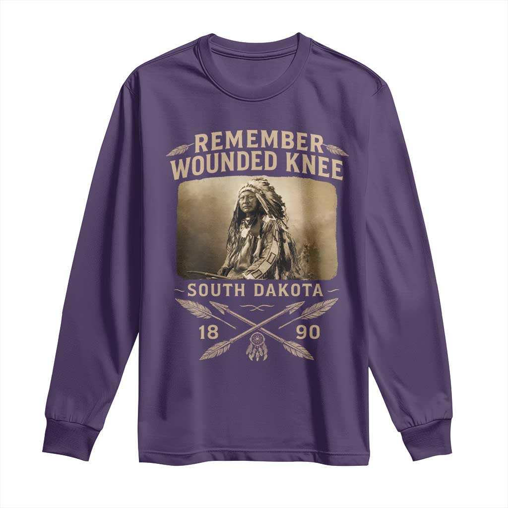 Remember Wounded Knee Long Sleeve Shirt Spotted Elk Lakota Sioux Native American History - Wonder Print Shop