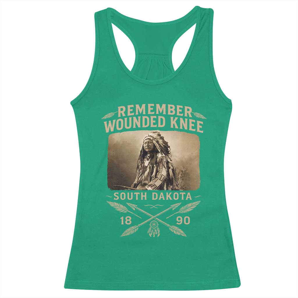 Remember Wounded Knee Racerback Tank Top Spotted Elk Lakota Sioux Native American History - Wonder Print Shop