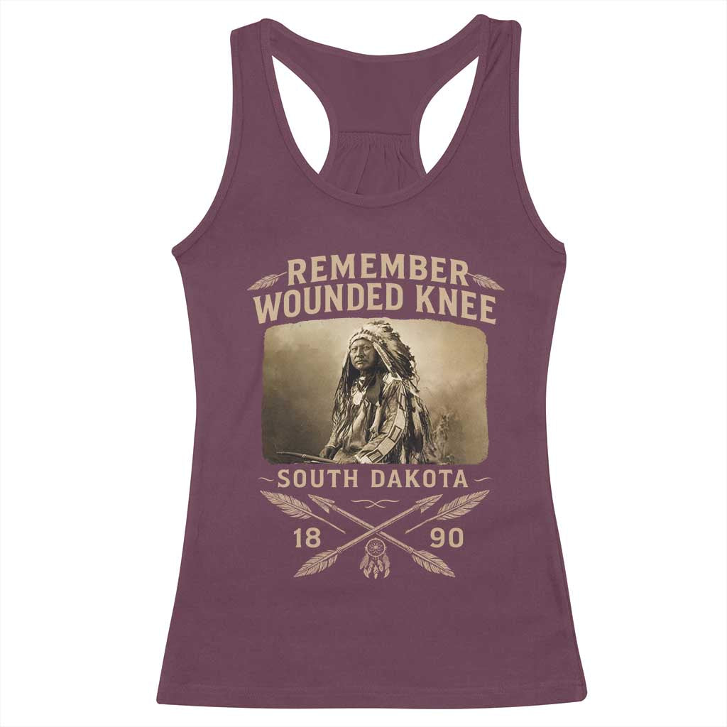 Remember Wounded Knee Racerback Tank Top Spotted Elk Lakota Sioux Native American History - Wonder Print Shop